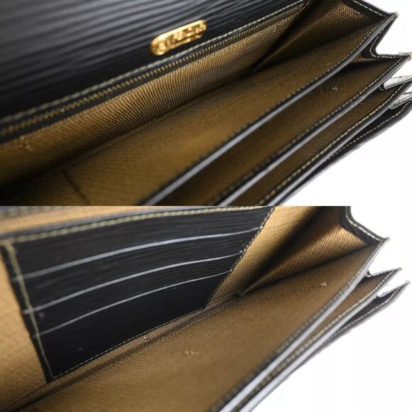 FENDI Logo Zucca Pattern Bifold Wallet Purse Canvas Leather Brown Black 37RJ803 - Picture 11 of 14